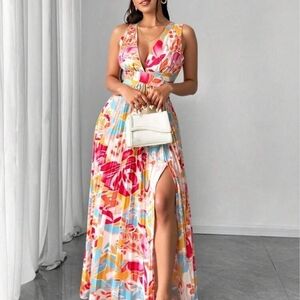SHEIN Multicolor Floral Maxi Dress